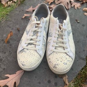 Cole Haan White Python Leather Sneakers Shoes size 7.5